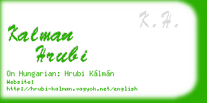 kalman hrubi business card